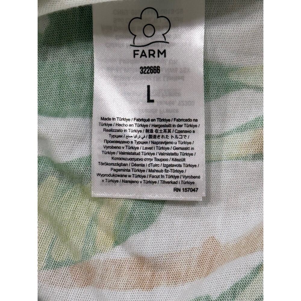 NWT Farm Rio Tropical Forest Off-White Shirt Dress Green Large Resort Cotton - Picture 15 of 16